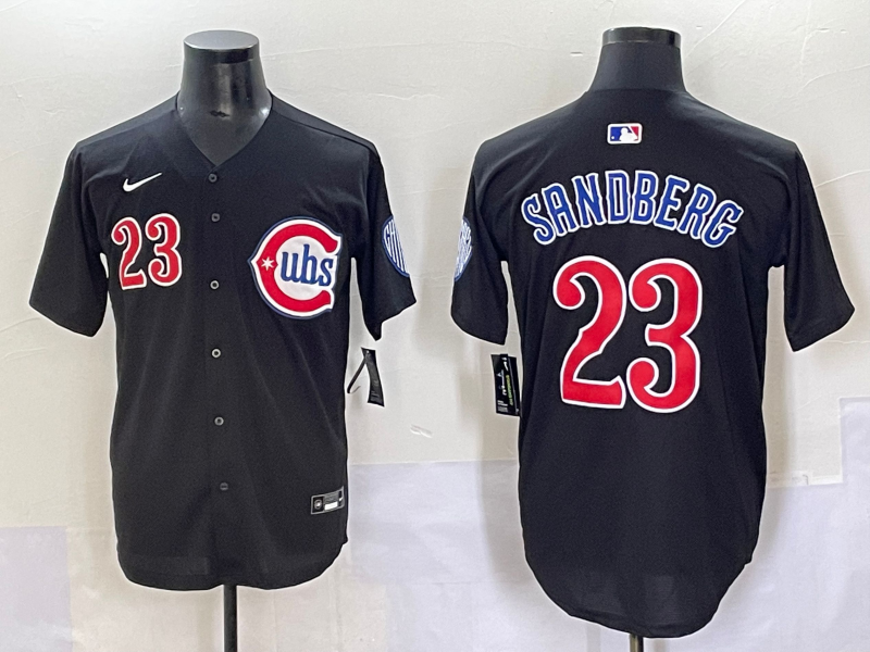 Men's Chicago Cubs Ryne Sandberg #23 Black Limited Jersey